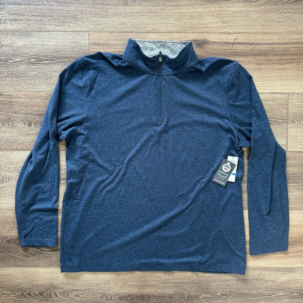 ⭐️NWT⭐️ Flag & Anthem Madeflex Men's Navy Quarter-Zip Athletic Pullover